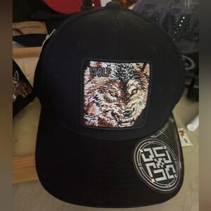 Black Cap with Wolf Patch